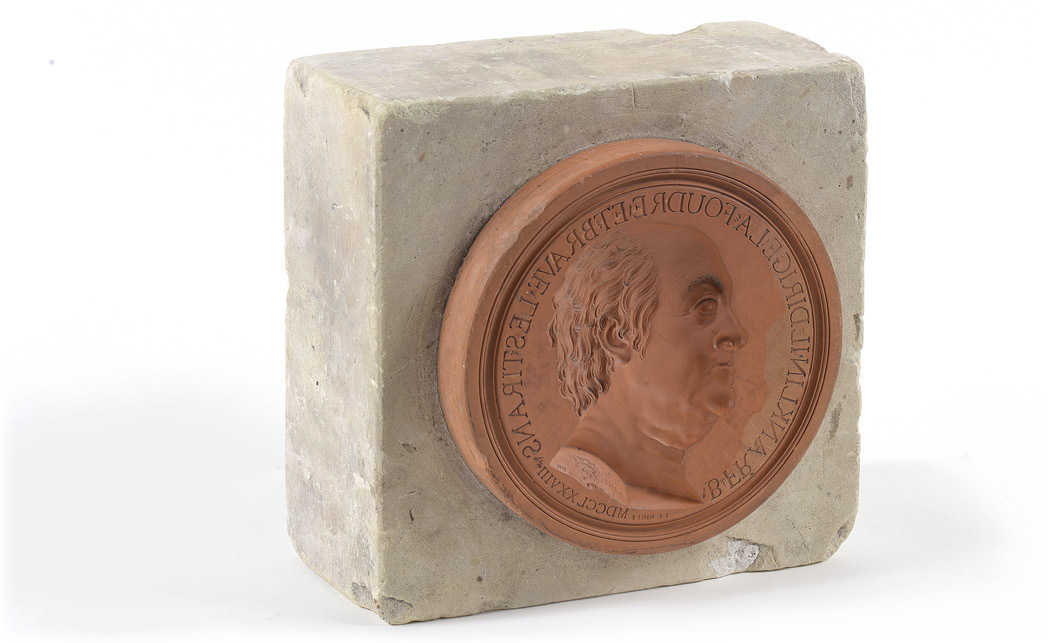 Moule de Jean-Baptiste Nini pour sa médaille à l'effigie de Franklin représenté «à l'antique»